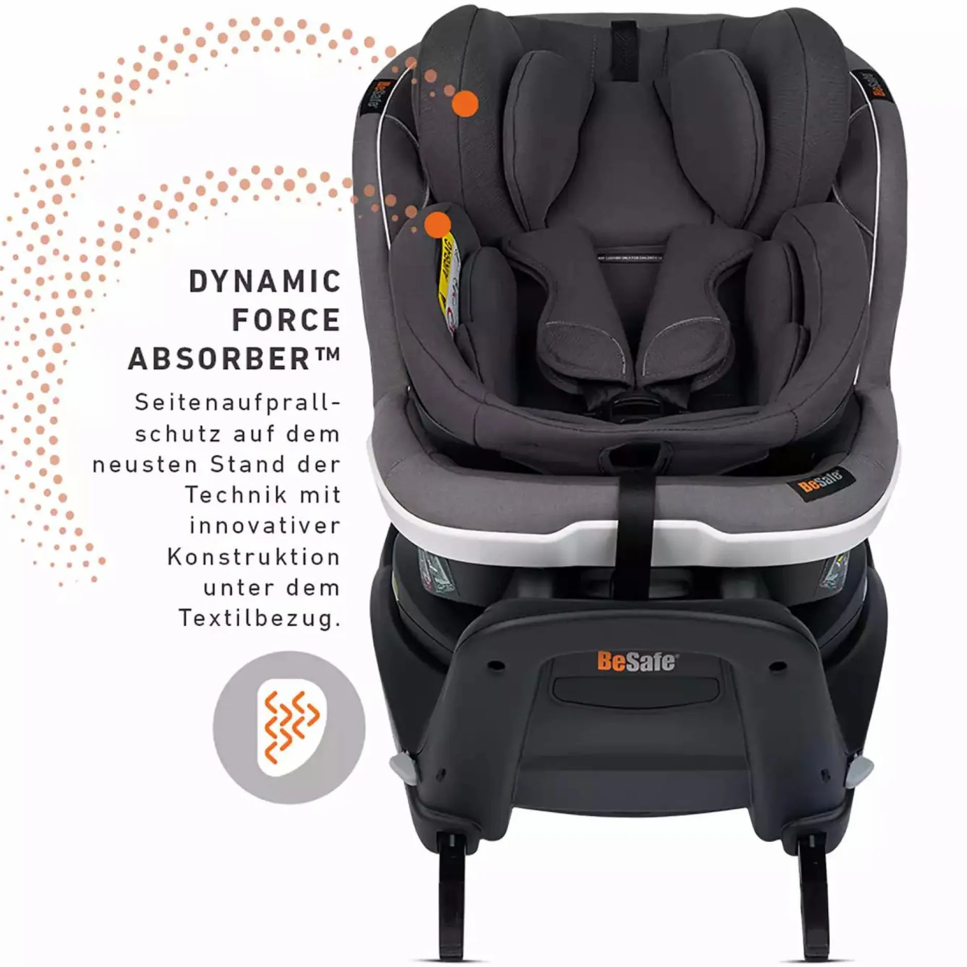 BeSafe iZi Turn B i-Size Metallic Mélange*Kinder Reboarder 0-18 Kg, Gruppe 0+/1