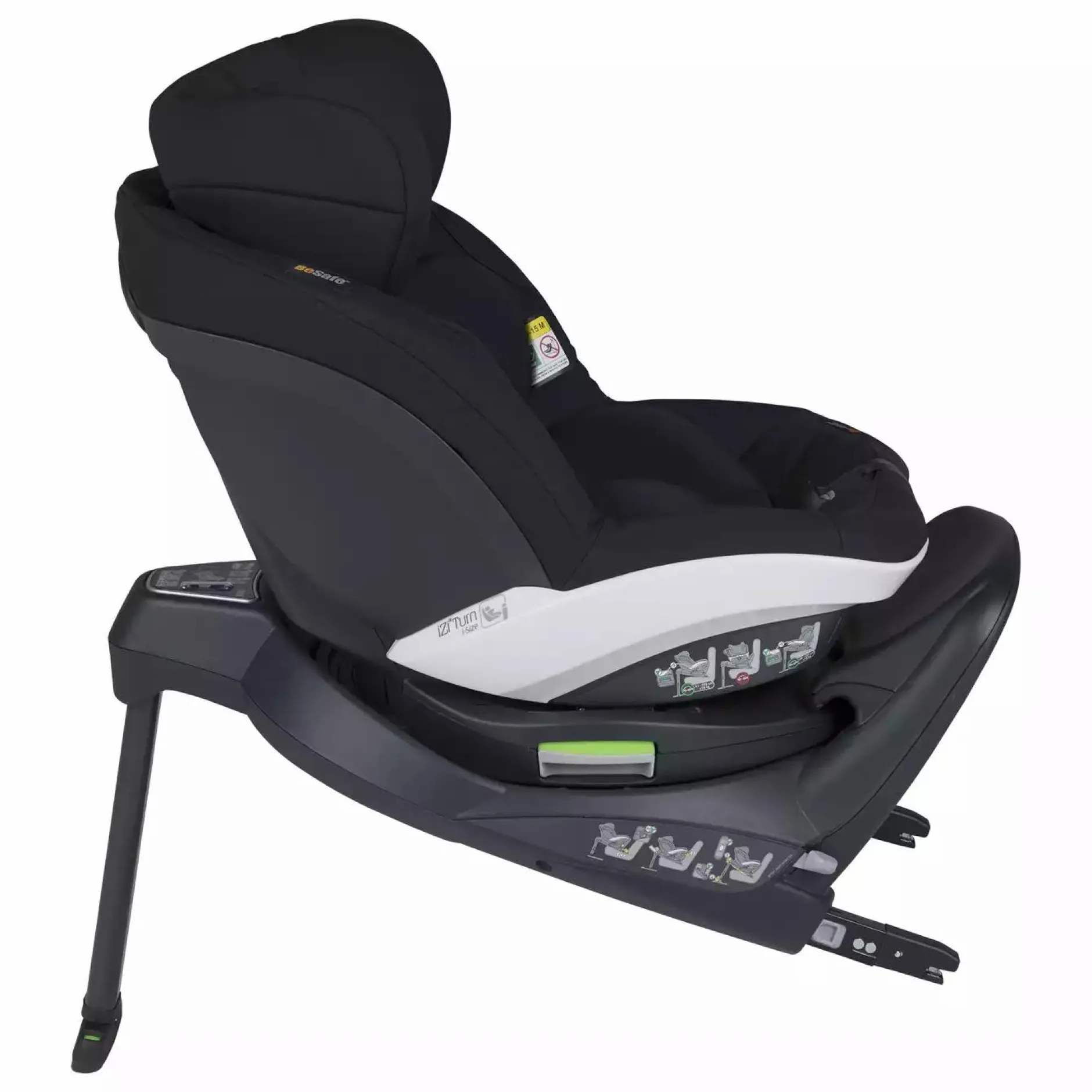 BeSafe iZi Turn i-Size Fresh Black Cab*Kinder Reboarder 0-18 Kg, Gruppe 0+/1