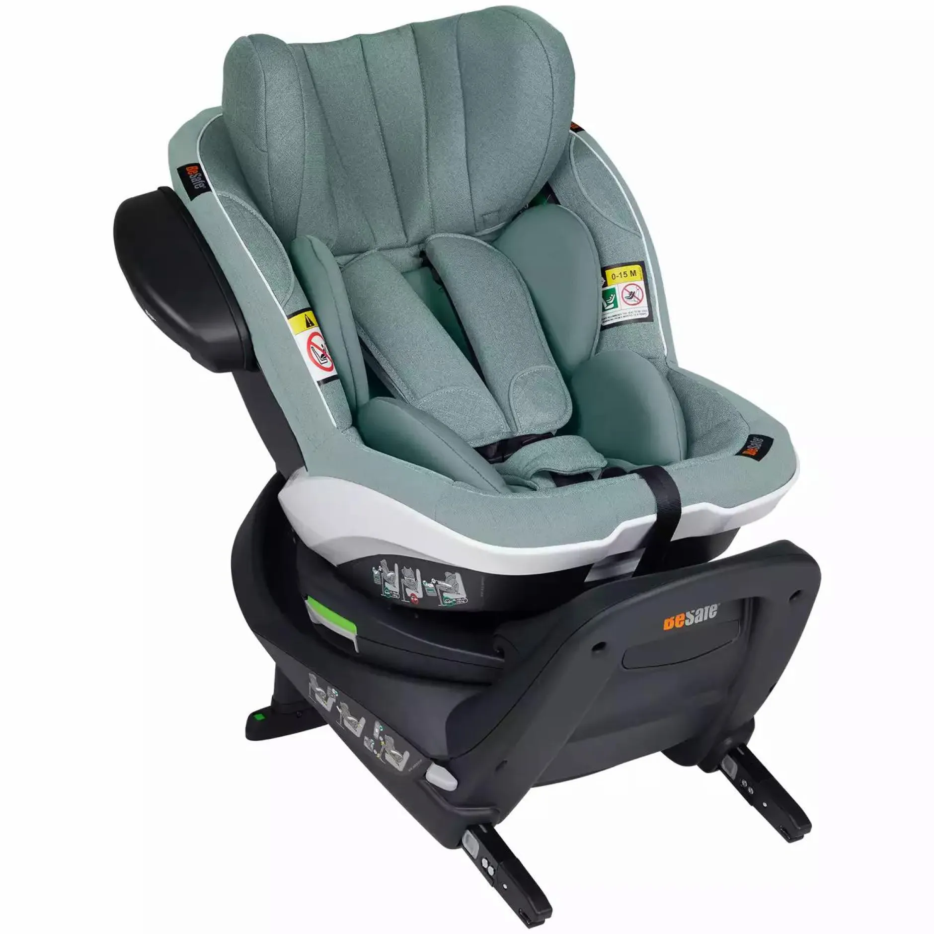 BeSafe iZi Turn i-Size Green Mélange*Kinder Reboarder 0-18 Kg, Gruppe 0+/1
