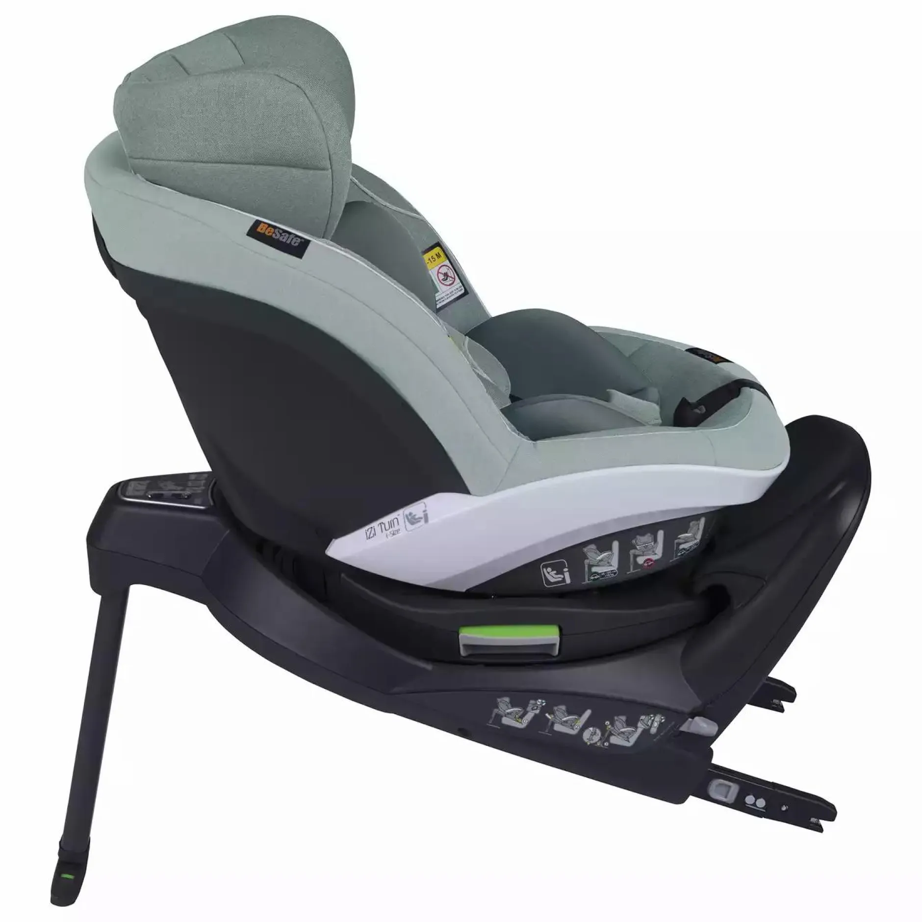 BeSafe iZi Turn i-Size Green Mélange*Kinder Reboarder 0-18 Kg, Gruppe 0+/1