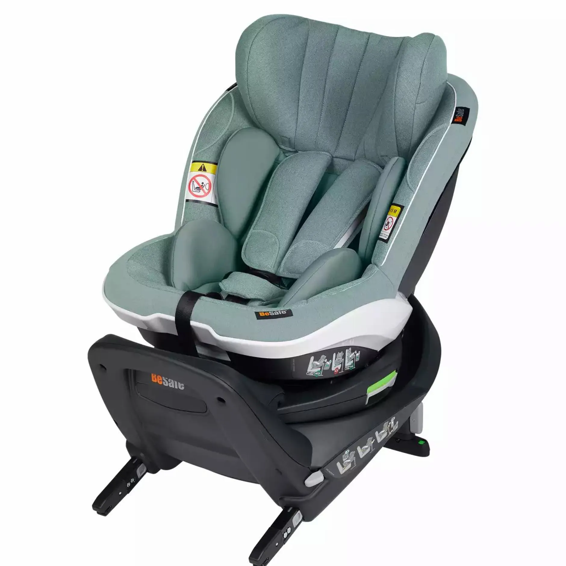 BeSafe iZi Turn i-Size Green Mélange*Kinder Reboarder 0-18 Kg, Gruppe 0+/1