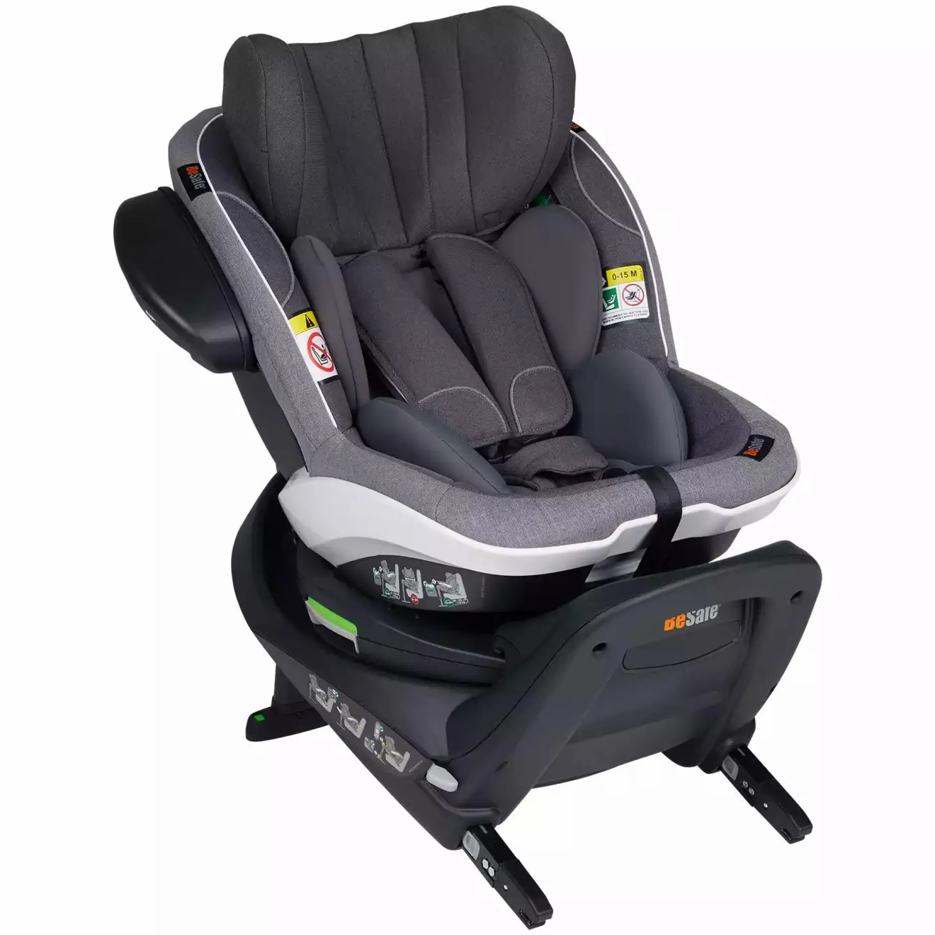 BeSafe iZi Turn i-Size Metallic Mélange*Kinder Reboarder 0-18 Kg, Gruppe 0+/1