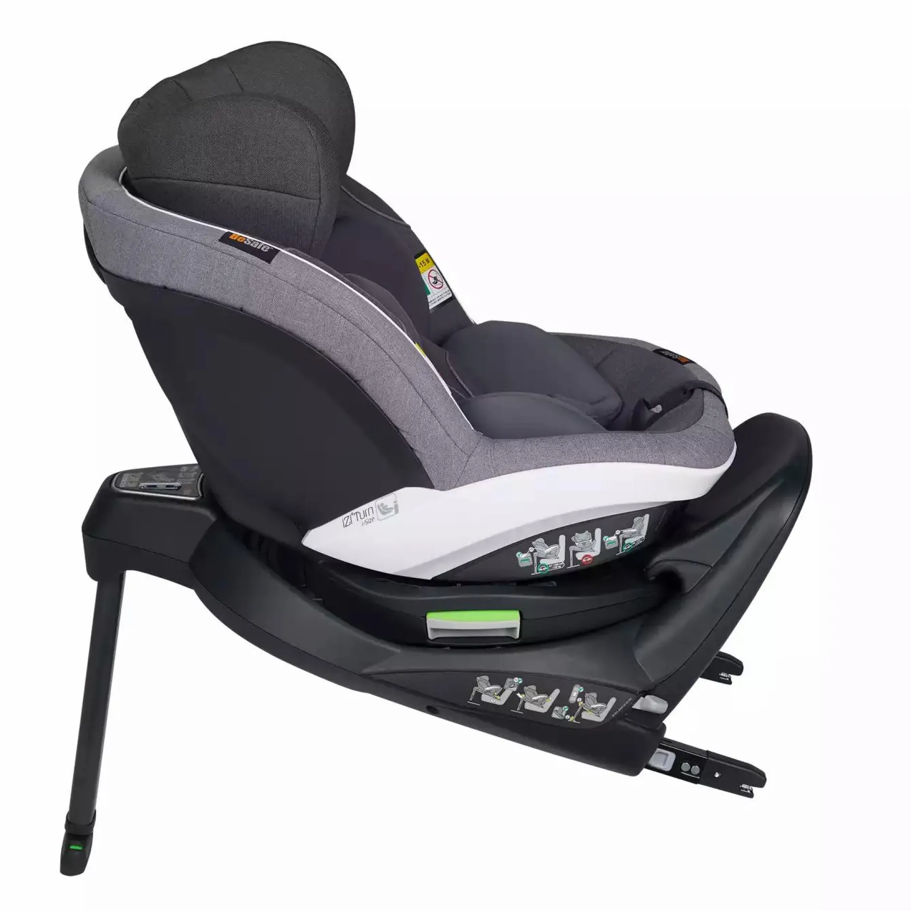 BeSafe iZi Turn i-Size Metallic Mélange*Kinder Reboarder 0-18 Kg, Gruppe 0+/1