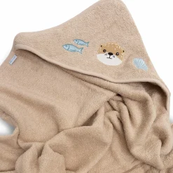 LITTLE ONE Kapuzenbadetuch Otter 100x100 cm* Badetextilien|Badetextilien