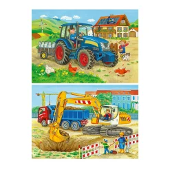 Ravensburger Kinderpuzzle Baustelle und Bauernhof*Kinder Lernspielzeug|Spielzeug Ab 3 Jahren