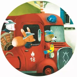 DJECO Kinderpuzzle The fire truck*Kinder Lernspielzeug|Spielzeug Ab 3 Jahren