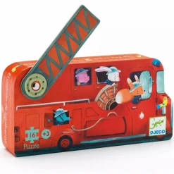 DJECO Kinderpuzzle The fire truck*Kinder Lernspielzeug|Spielzeug Ab 3 Jahren