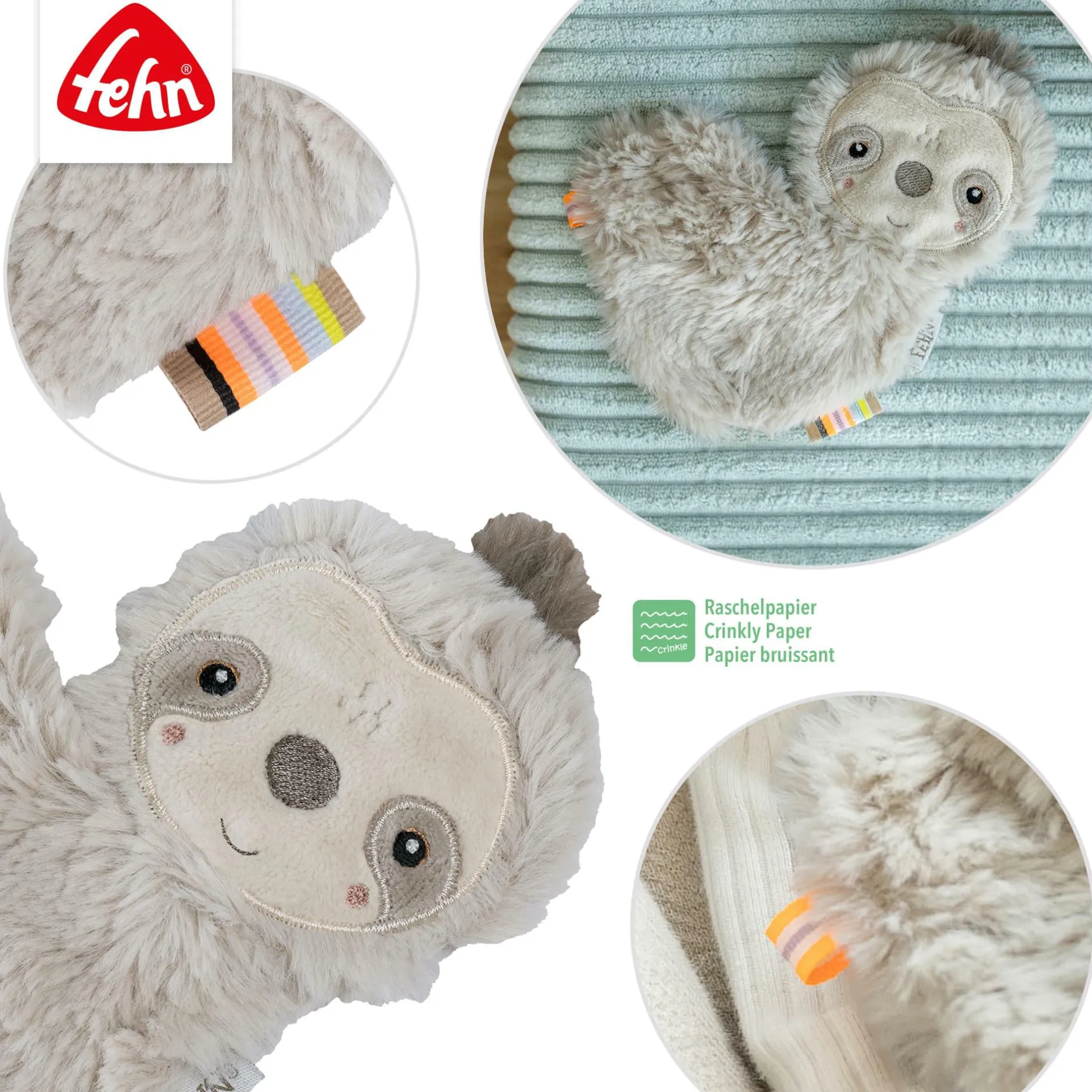 fehn Knister-Faultier* Kuscheltiere