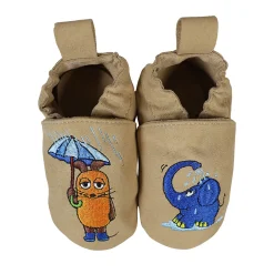 HOBEA Krabbelschuhe RecyStep Maus und Elefant im Regen* Babyschuhe