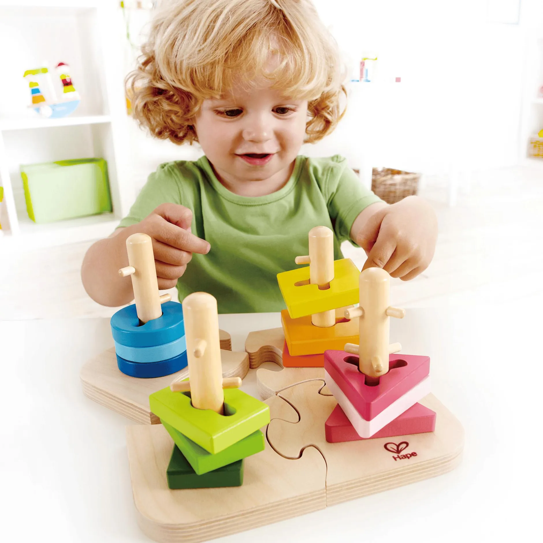 Hape Kreatives Steckpuzzle aus Holz*Kinder Lernspielzeug|Holzspielzeug
