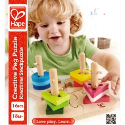 Hape Kreatives Steckpuzzle aus Holz*Kinder Lernspielzeug|Holzspielzeug