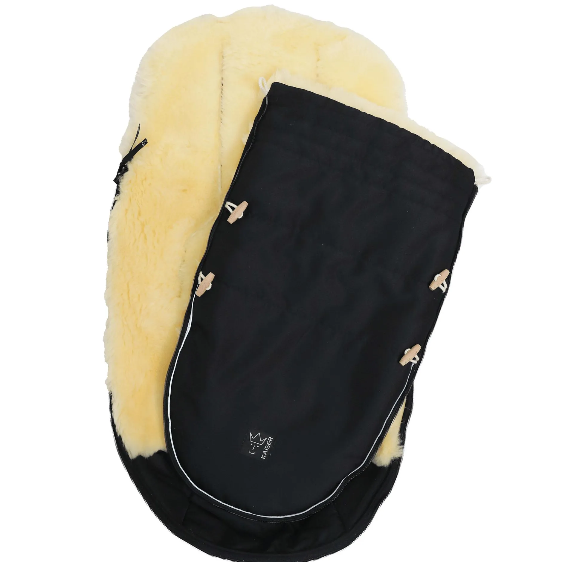 KAISER Lammfell Fußsack LOVE THE NATURE Black*Kinder Kinderwagen Zubehör