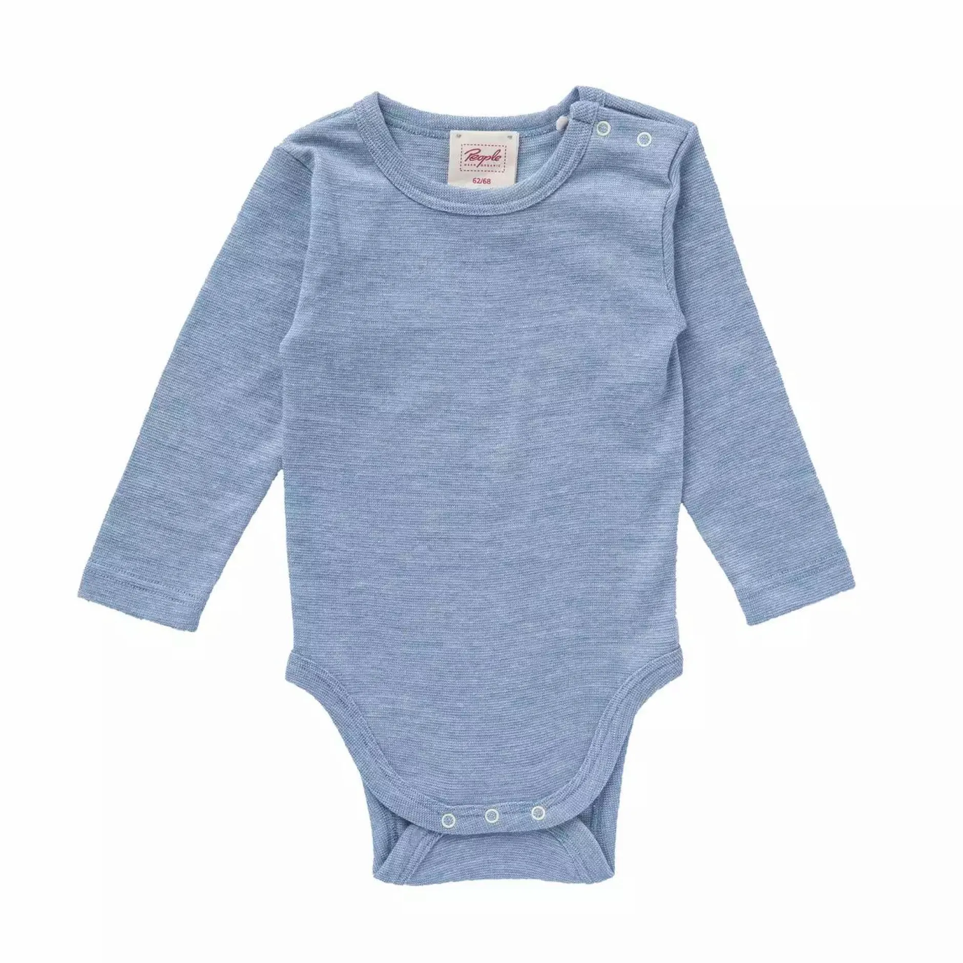 People Wear Organic Langarmbody Baumwolle/Wolle/Seide blau* Bodys