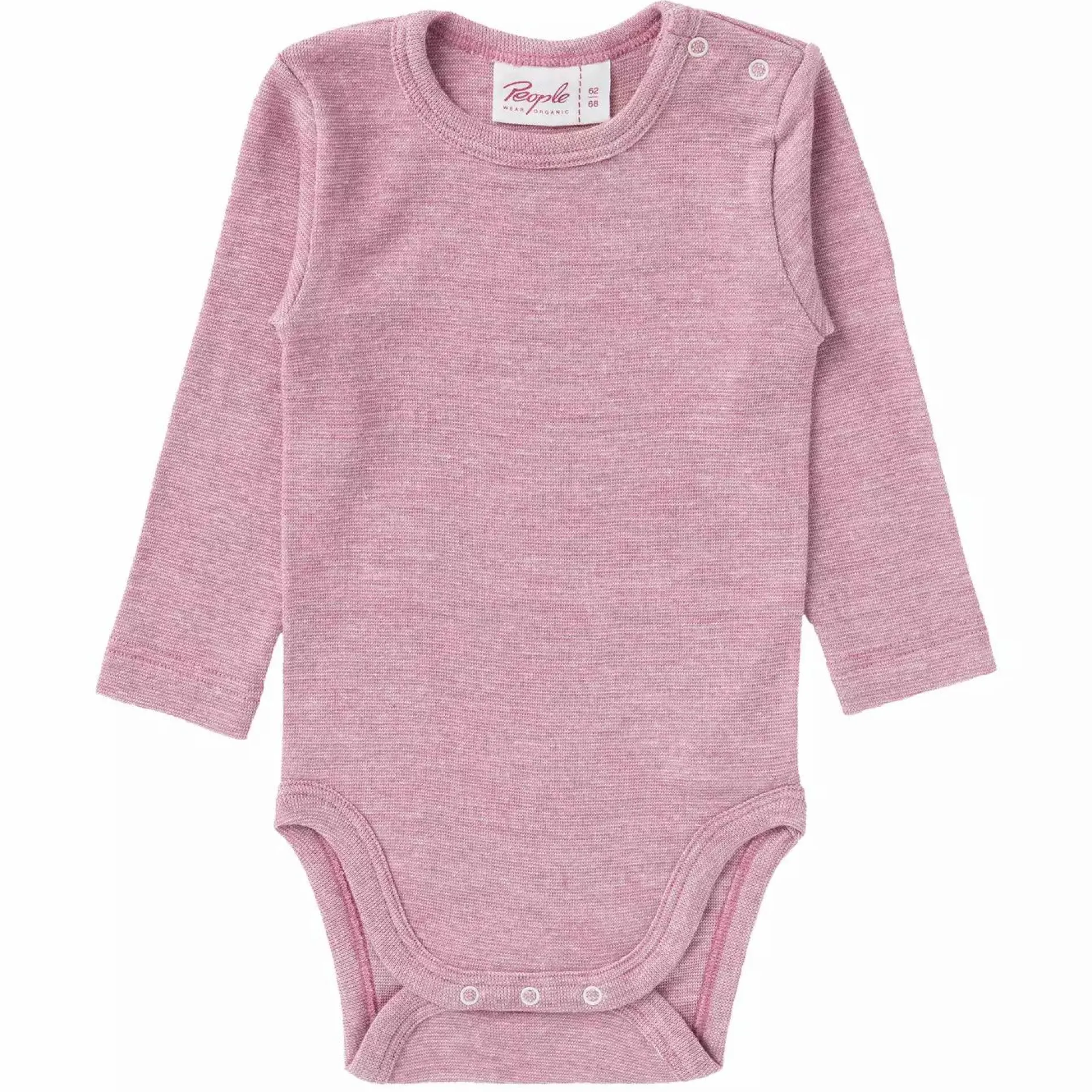 People Wear Organic Langarmbody Baumwolle/Wolle/Seide rosa* Bodys