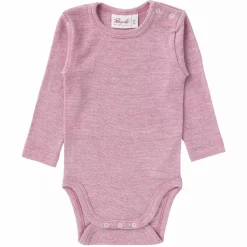 People Wear Organic Langarmbody Baumwolle/Wolle/Seide rosa* Bodys