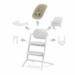 cybex LEMO Hochstuhl 4in1 Set All White* Treppenhochstühle