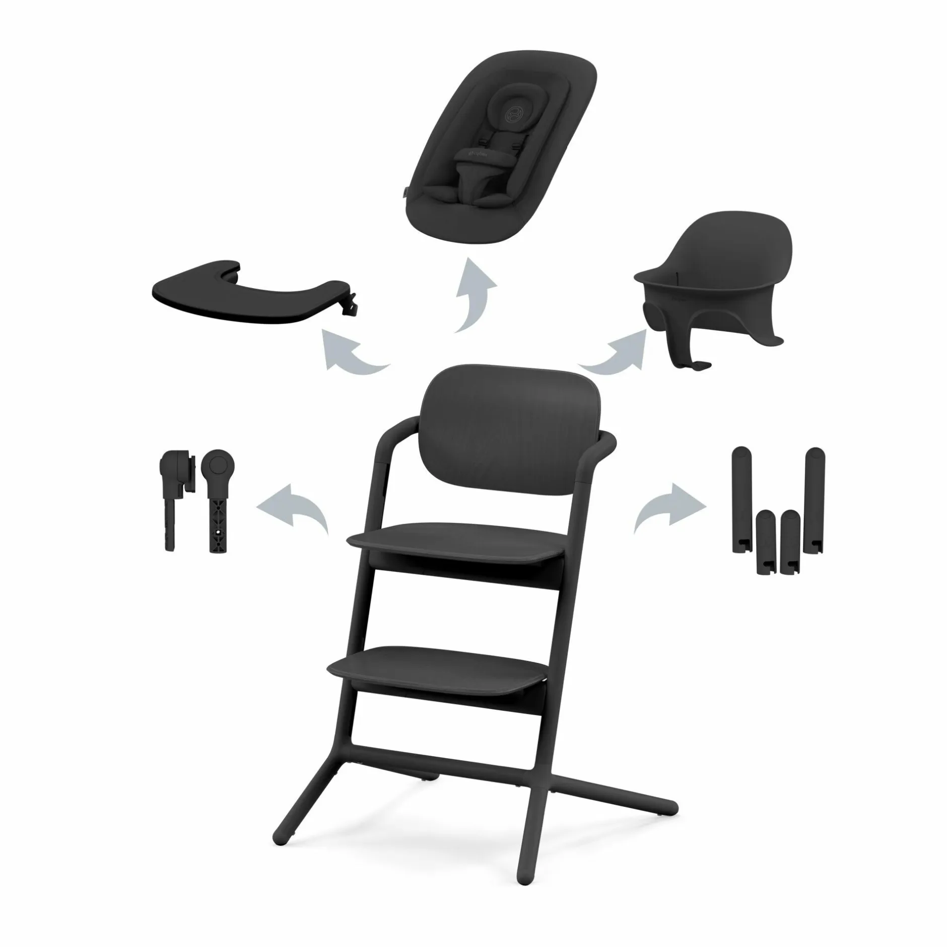 cybex LEMO Hochstuhl 4in1 Set Stunning Black* Treppenhochstühle