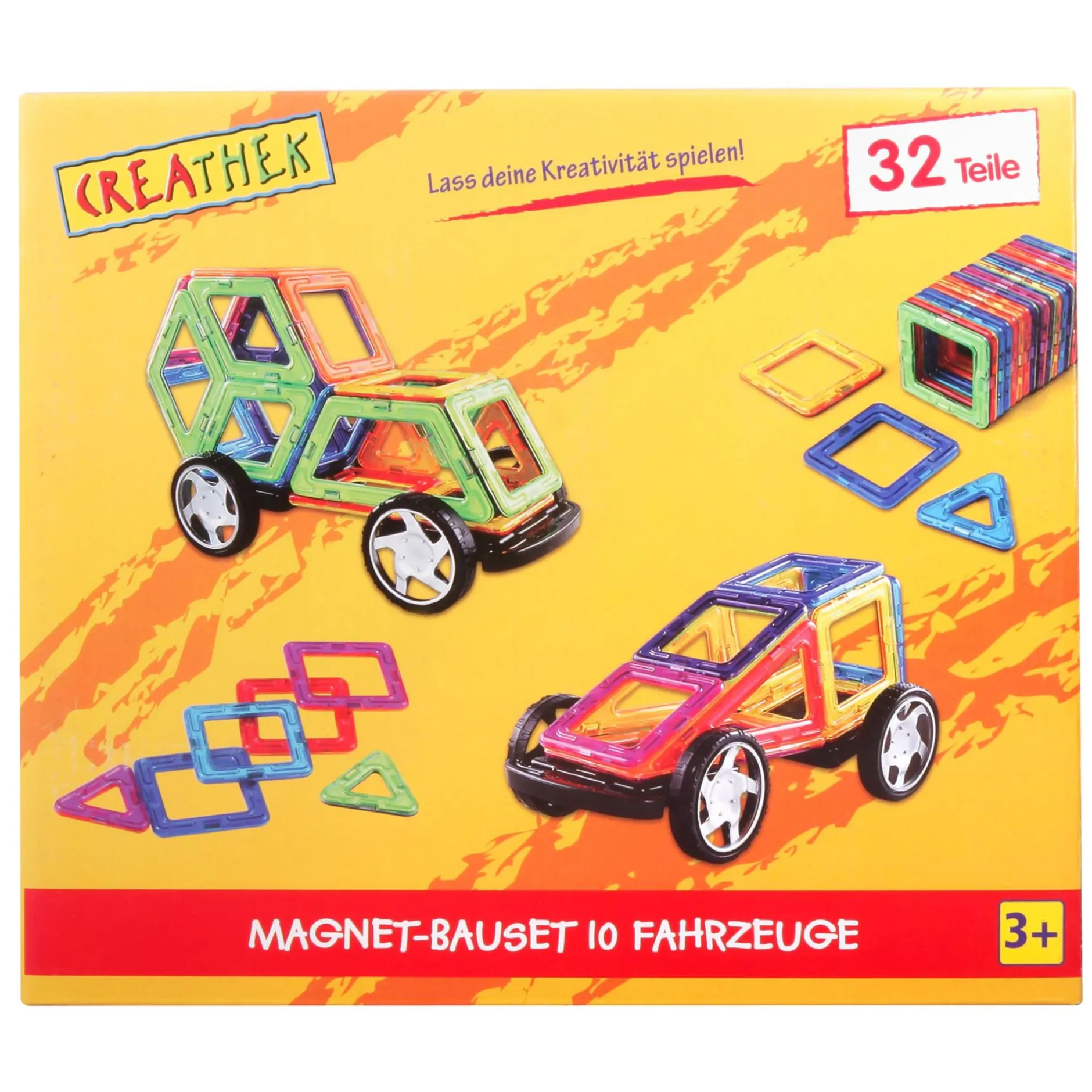 Creathek Magnet-Bauset mit Rädern*Kinder Lernspielzeug|Spielzeug Ab 3 Jahren
