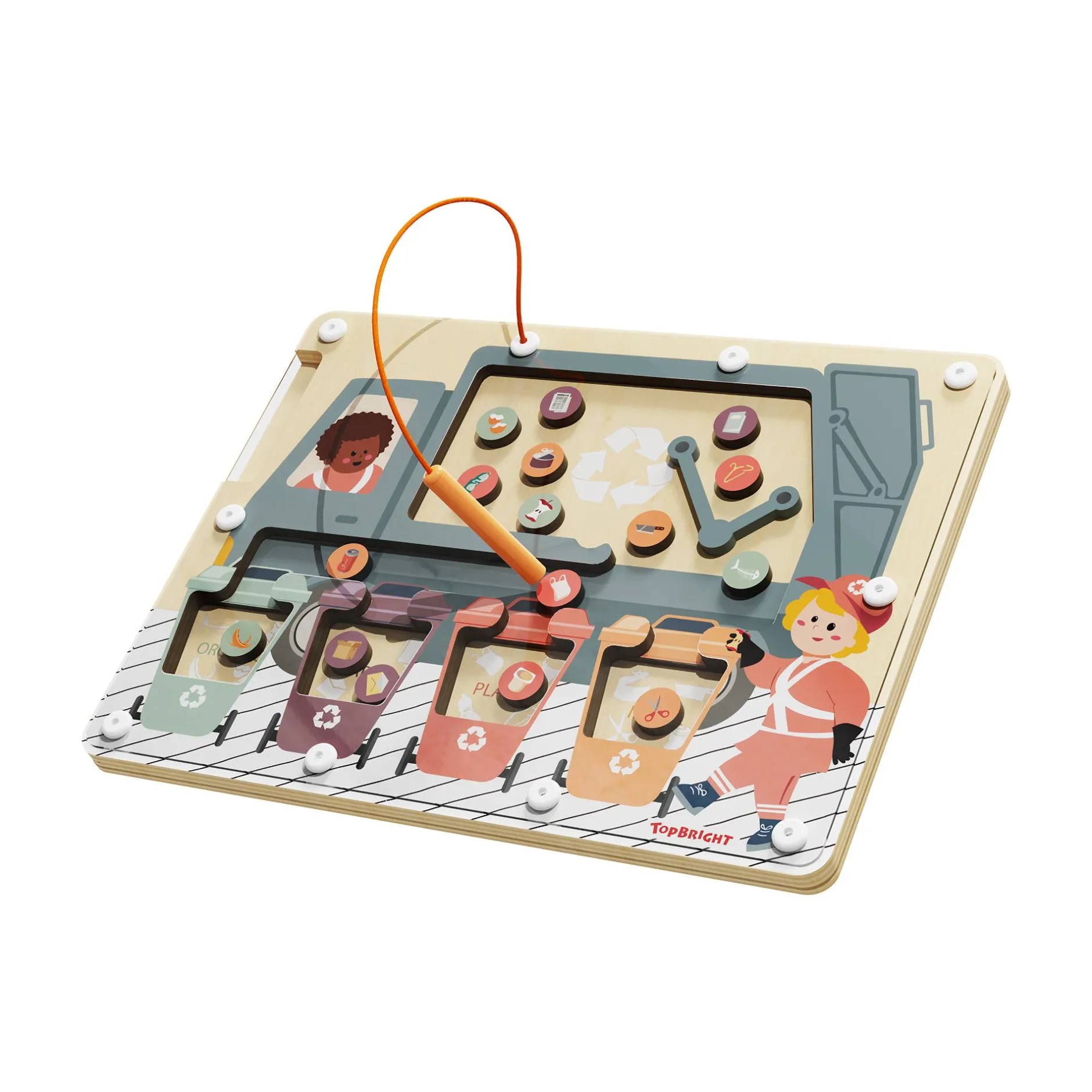 TOPBRIGHT Magnetlabyrinth Abfall-Sortierer*Kinder Holzspielzeug