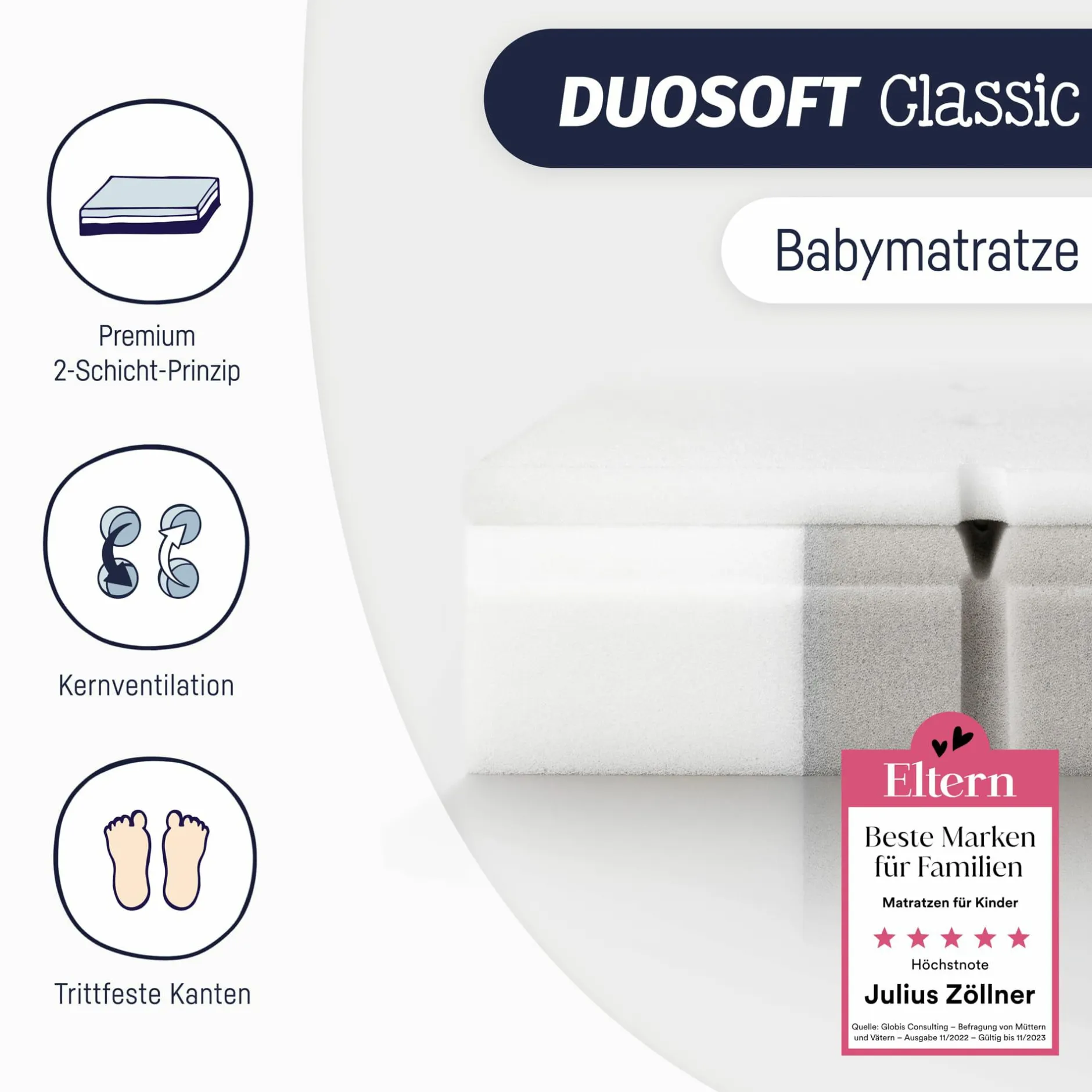 Zu00f6llner Matratze Duosoft Classic 70 x 140 cm* Matratzen
