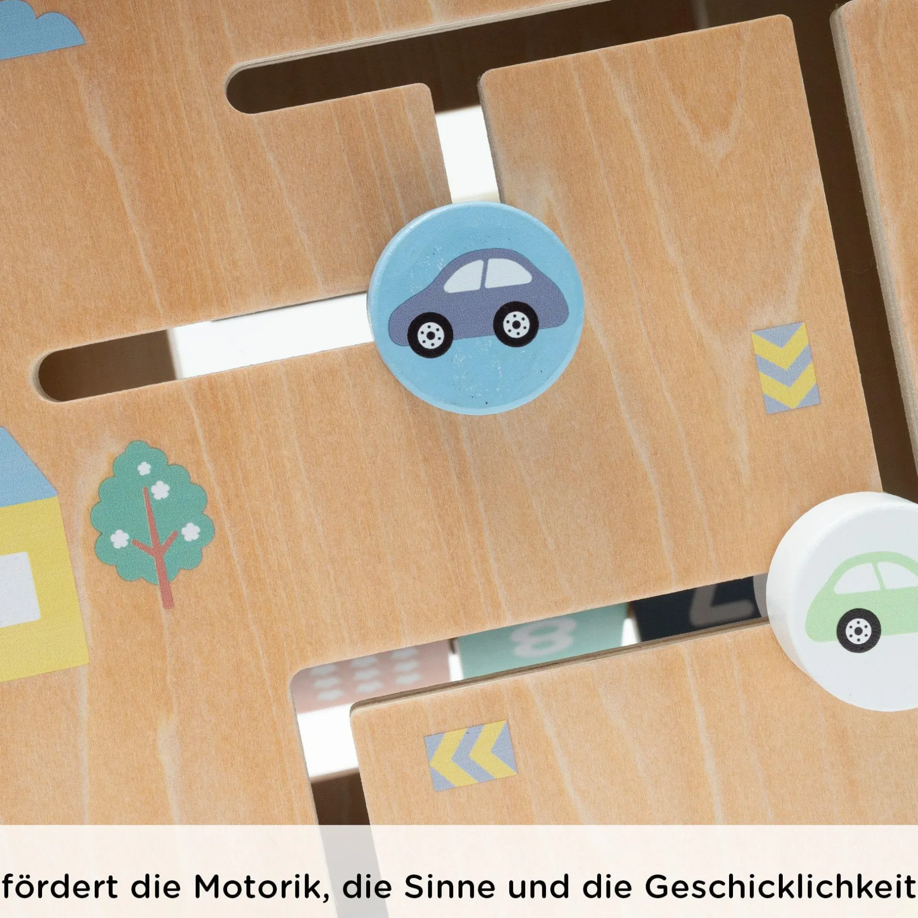 LITTLE ONE Maxi Motorikwürfel inkl. Verkehrsteppich*Kinder Holzspielzeug