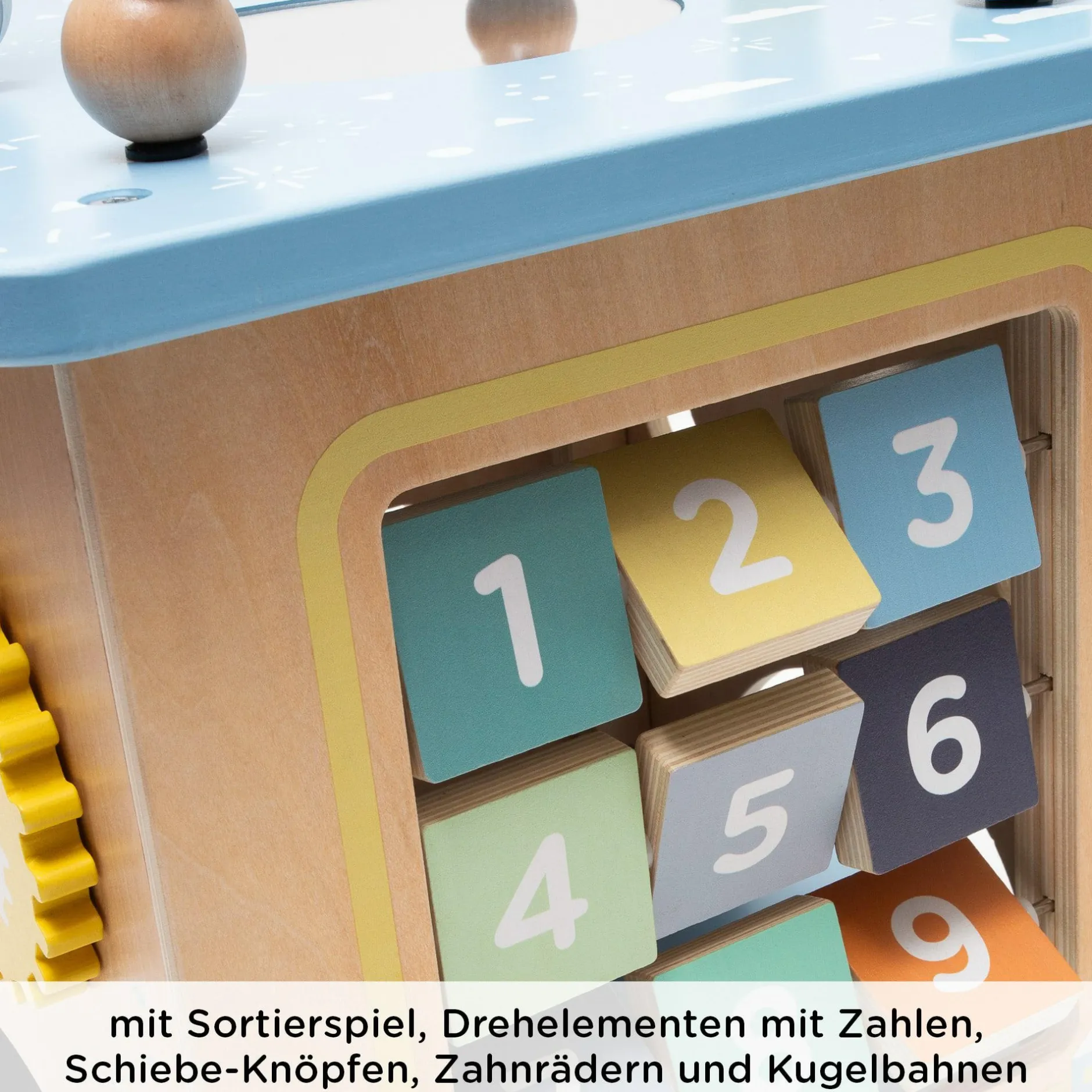 LITTLE ONE Maxi Motorikwürfel inkl. Verkehrsteppich*Kinder Holzspielzeug