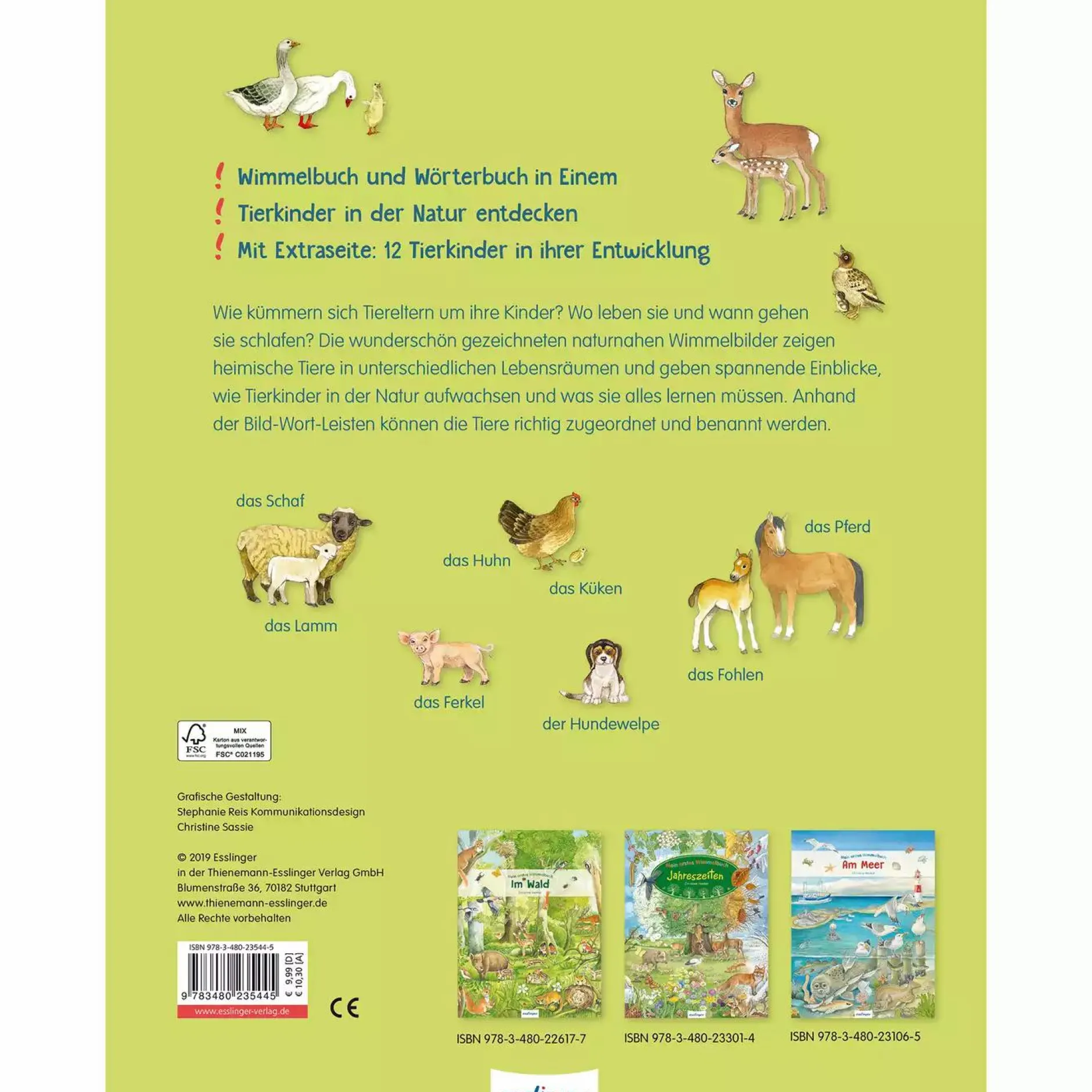 ess!inger Mein erstes Wimmelbuch: Tierkinder*Kinder Kinderbücher|Spielzeug Ab 3 Jahren