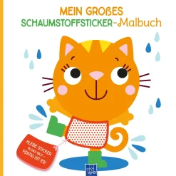 Yoyo Books Mein großes Schaumstoffsticker-Malbuch Katze*Kinder Kinderbücher|Spielzeug Ab 3 Jahren