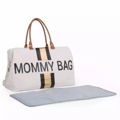 CHILDHOME Mommy Bag Wickeltasche Canvas Off White Stripes* Wickeltaschen