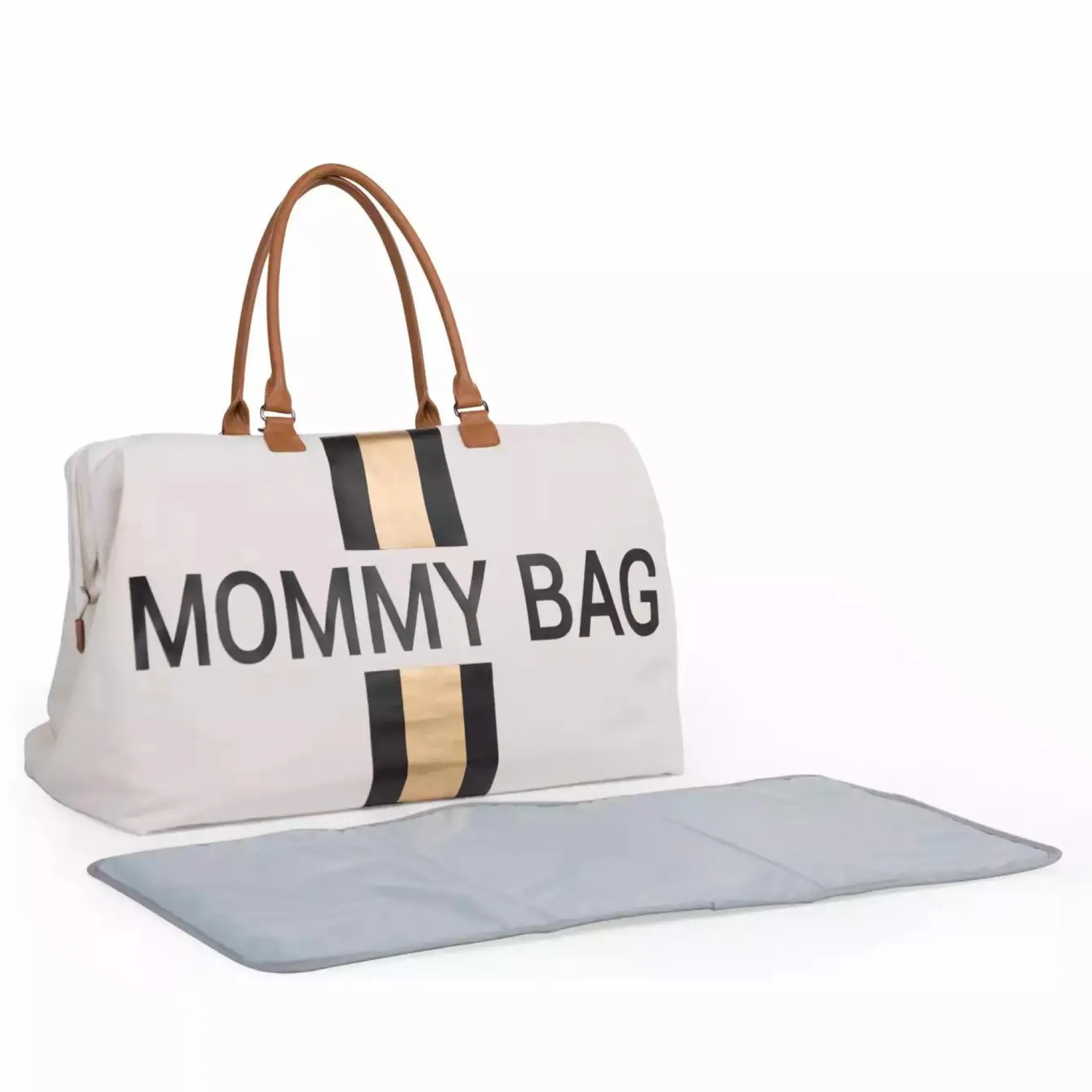 CHILDHOME Mommy Bag Wickeltasche Canvas Off White Stripes* Wickeltaschen