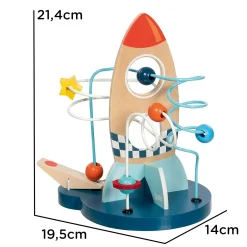 goki Motorik-Schleife Weltall Orbit mit Galaxie-Katapult*Kinder Lernspielzeug|Holzspielzeug