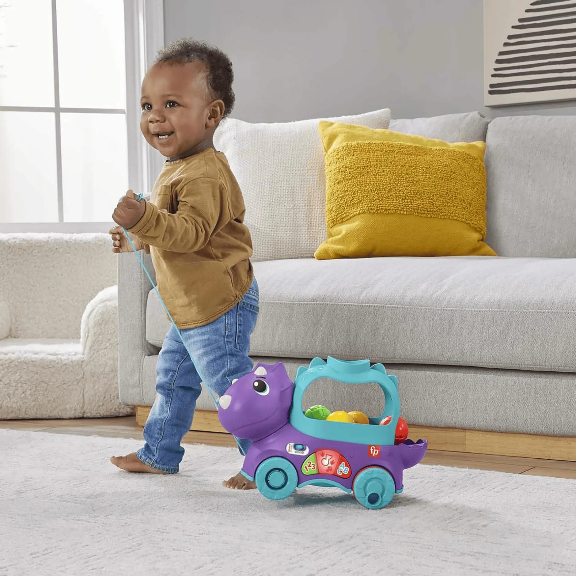 Fisher Price Nachzieh-Dino Bällespaß*Kinder Lernspielzeug