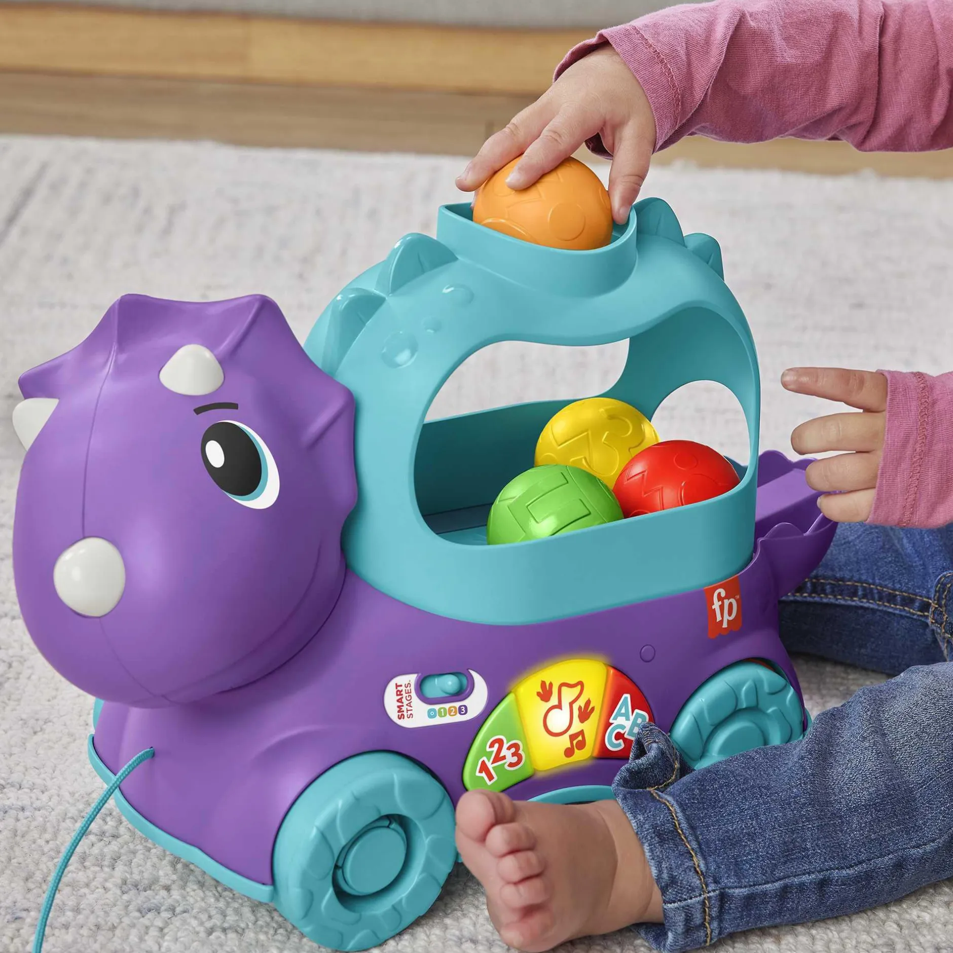 Fisher Price Nachzieh-Dino Bällespaß*Kinder Lernspielzeug