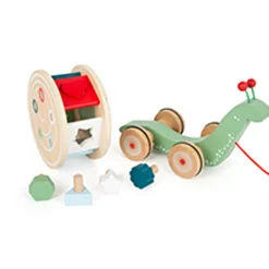 small foot Nachzieh-Stecktier Schnecke*Kinder Lernspielzeug|Holzspielzeug
