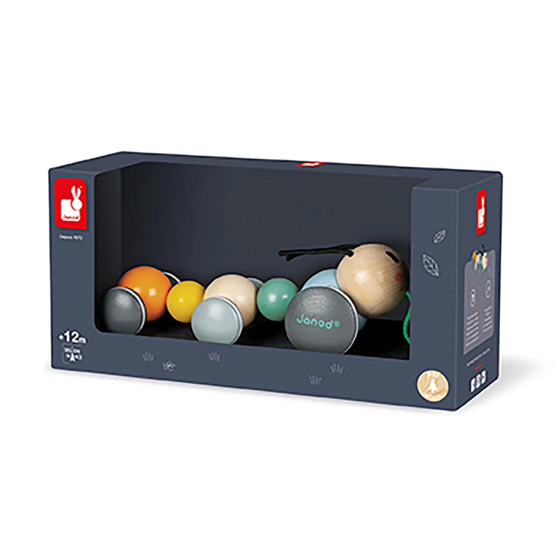 Janod Nachziehtier Raupe Sweet Cocoon*Kinder Lernspielzeug|Holzspielzeug