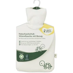 GRu00dcNSPECHT Naturkautschuk Wärmflasche klein mit Bio-Bezug* Hausapotheke