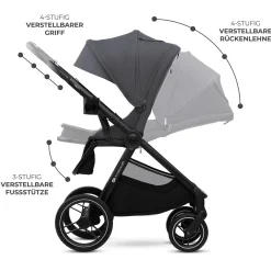 Kinderkraft NEA 2.0 Deep Grey*Kinder Kombi-Kinderwagen