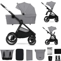 Kinderkraft NEA 2.0 Platinum Grey*Kinder Kombi-Kinderwagen