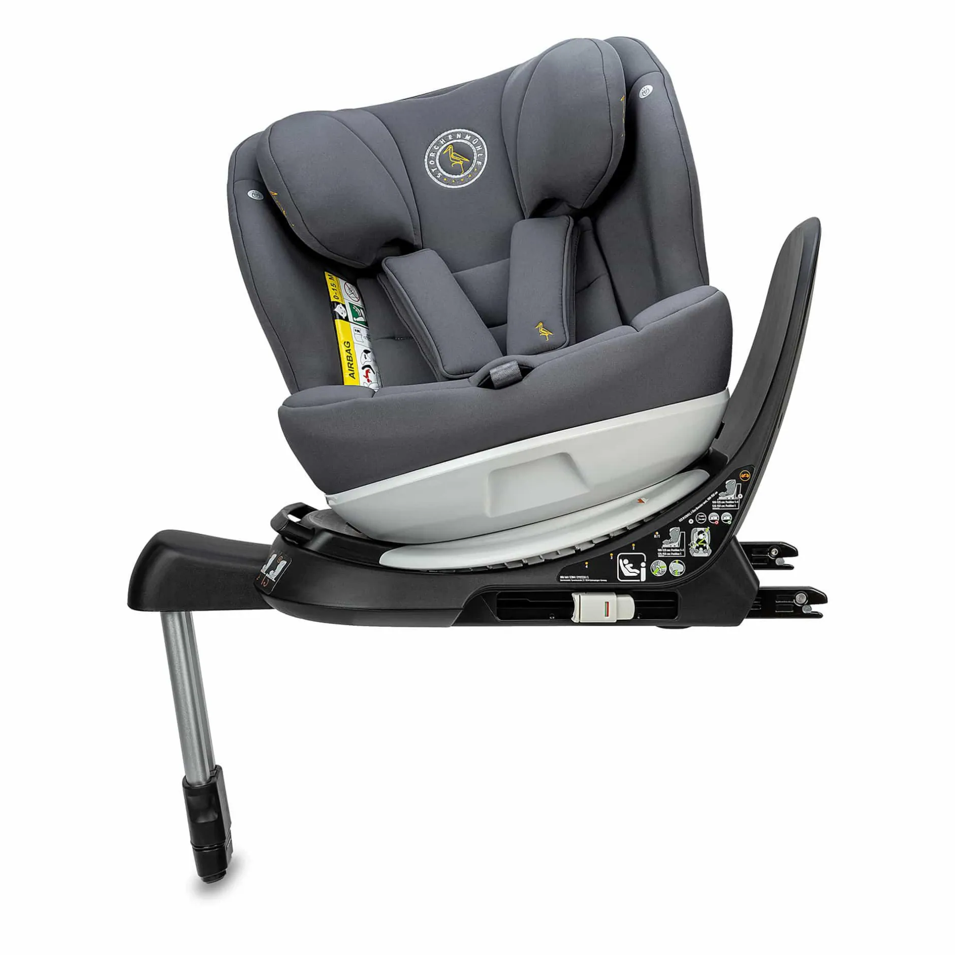 Storchenmu00fchle Niki Kid Asphalt*Kinder Kindersitze Isofix|Kindersitze 9-36 Kg, Gruppe 1/2/3