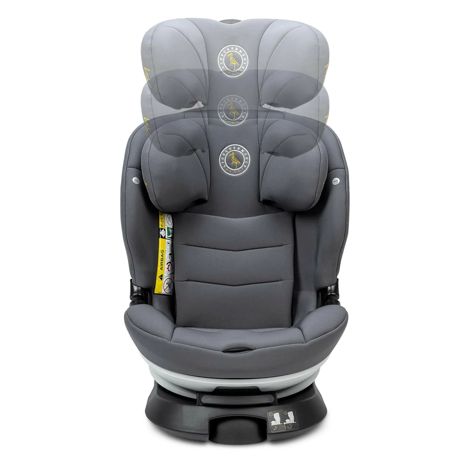 Storchenmu00fchle Niki Kid Asphalt*Kinder Kindersitze Isofix|Kindersitze 9-36 Kg, Gruppe 1/2/3