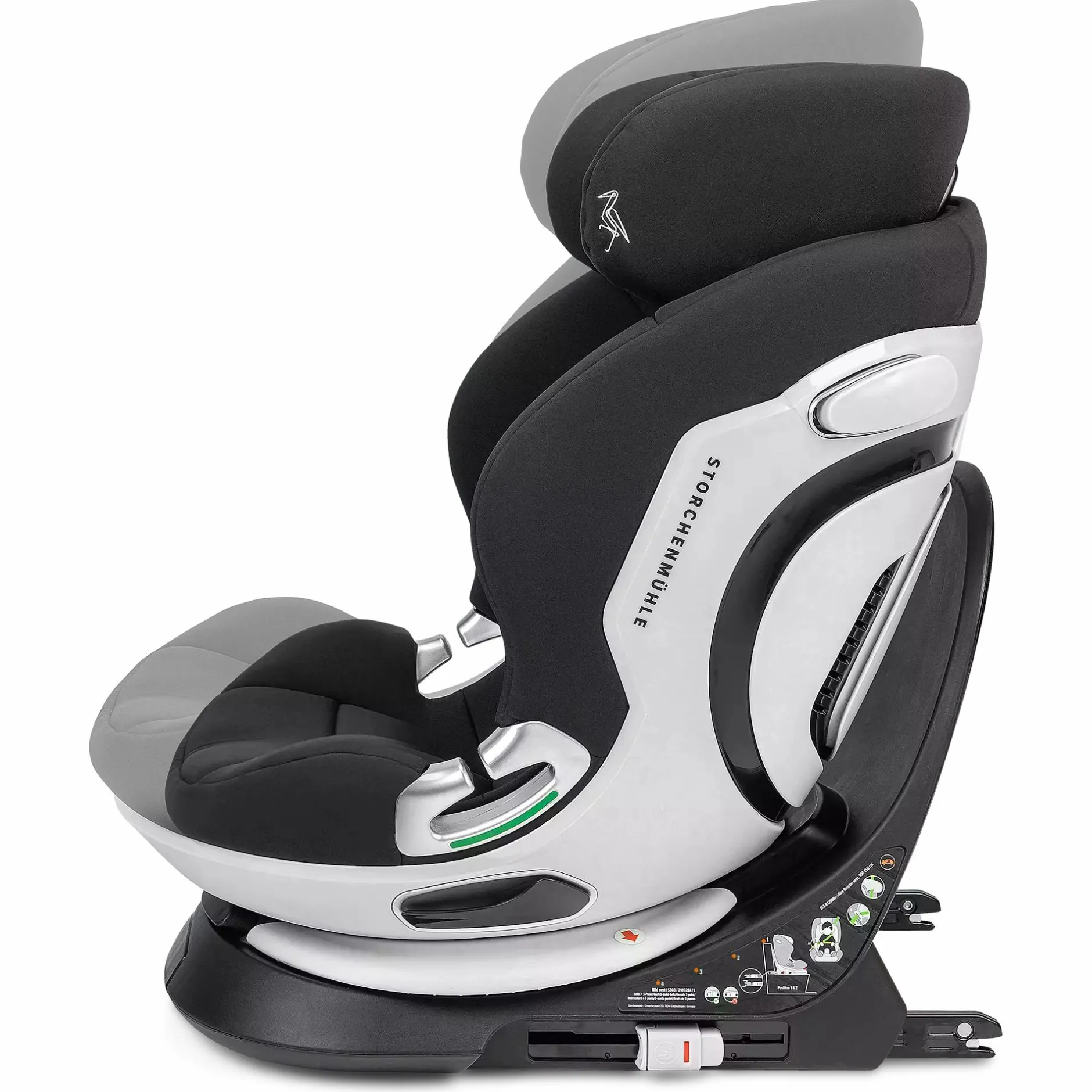 Storchenmu00fchle Niki Next Onyx*Kinder Kindersitze Isofix|Kindersitze 15-36 Kg, Gruppe 2/3