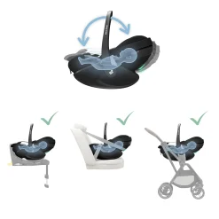 MAXI-COSI Pebble 360 Pro² Twillic Black*Kinder Babyschalen 0-13 Kg, Gruppe 0+