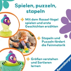 Ravensburger Play+ Baby-Stapel-Puzzle Vogelnest*Kinder Lernspielzeug|Stapelbecher