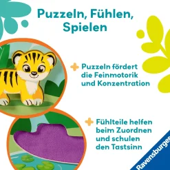 Ravensburger Play+ magnetisches Holz-Fühl-Puzzle: Dschungel*Kinder Lernspielzeug|Holzspielzeug