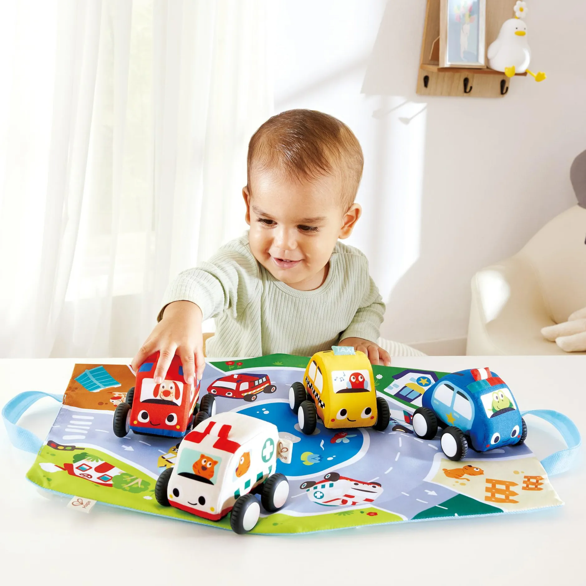 Hape Plüschauto-Set*Kinder Lernspielzeug