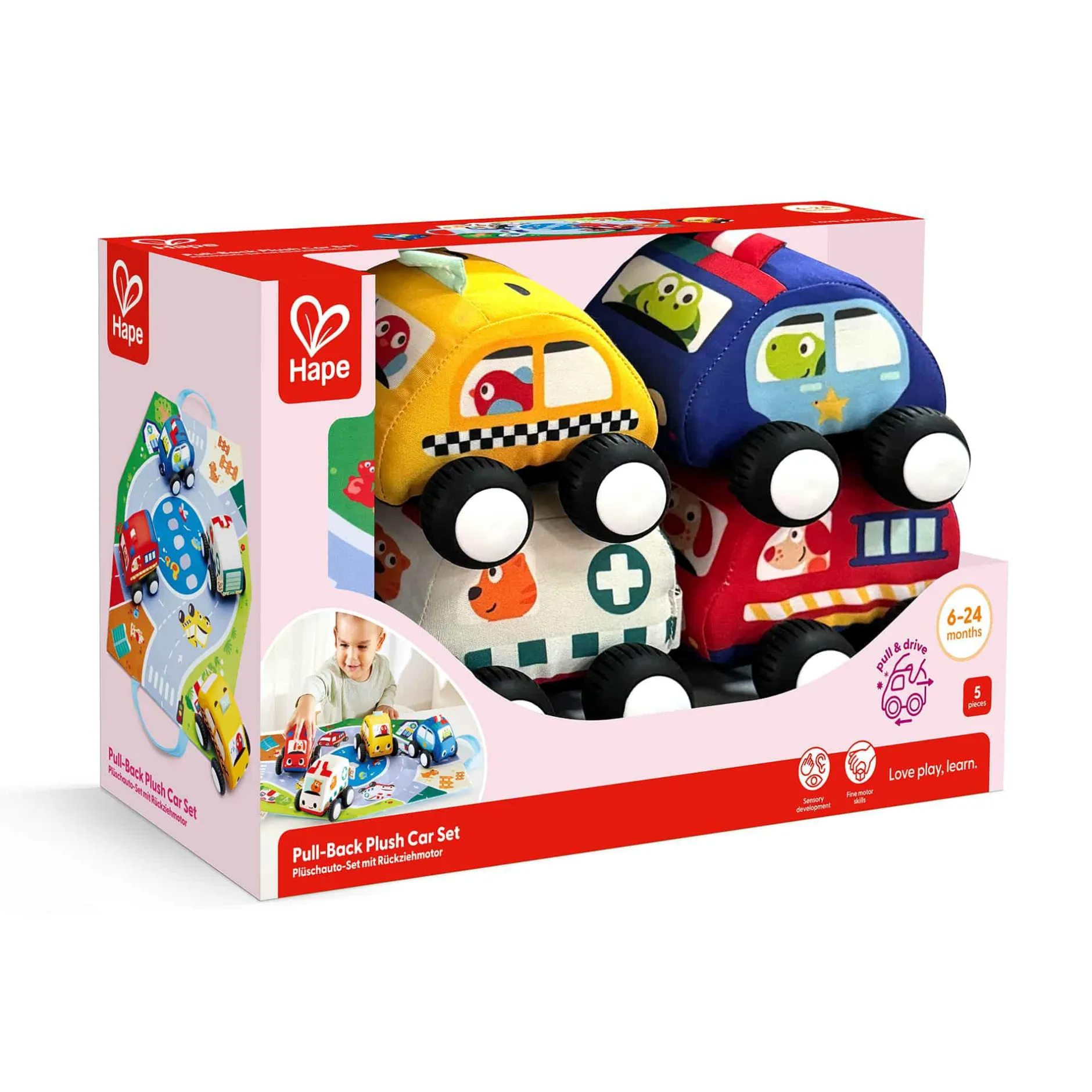 Hape Plüschauto-Set*Kinder Lernspielzeug
