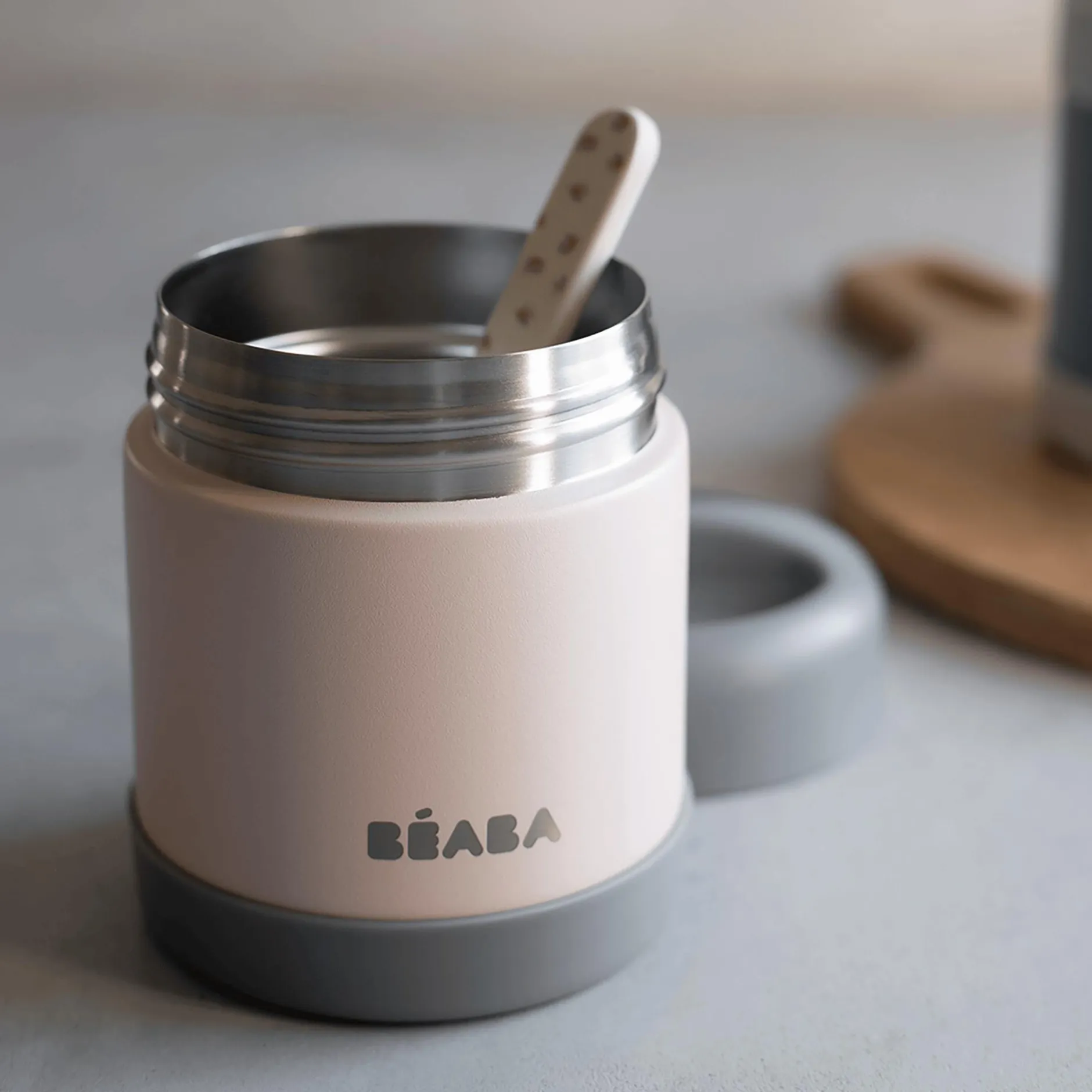 Bu00c8ABA Portionsbehätler Edelstahl 300ml Hellrosa* Nahrungsbehälter