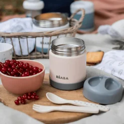 Bu00c8ABA Portionsbehätler Edelstahl 300ml Hellrosa* Nahrungsbehälter