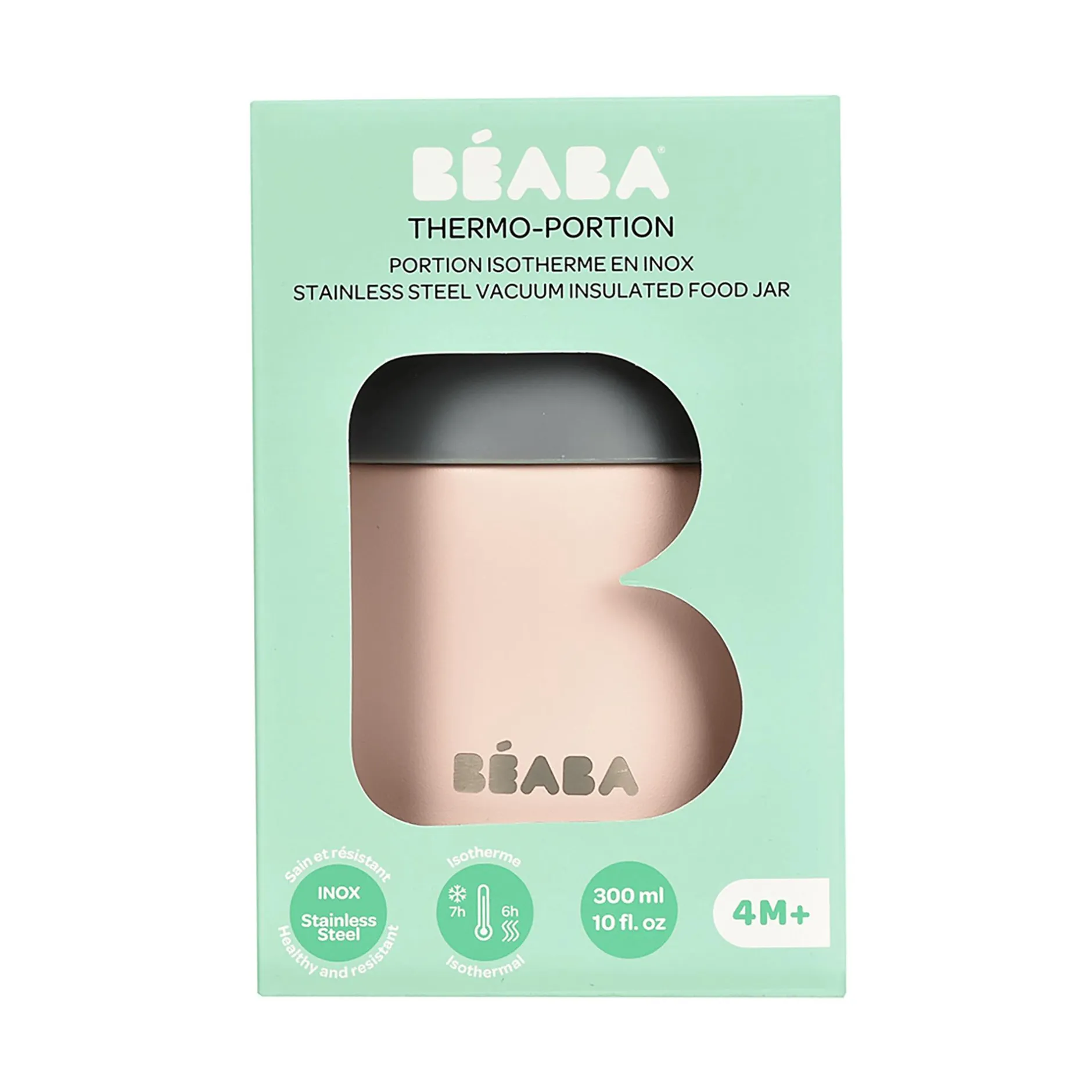 Bu00c8ABA Portionsbehätler Edelstahl 300ml Hellrosa* Nahrungsbehälter