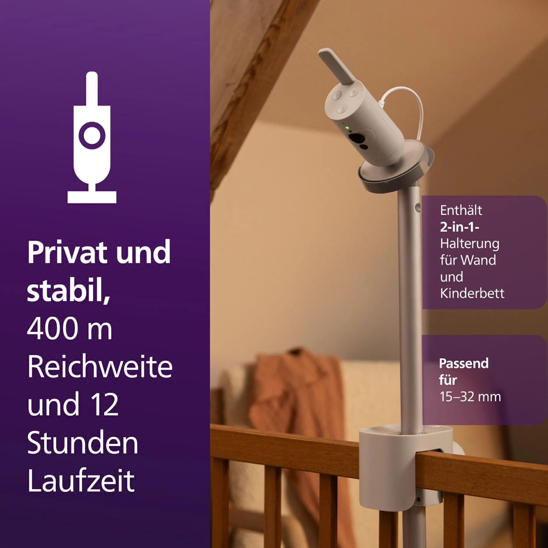PHILIPS AVENT Premium Connected Videophone SCD971/26* Babyphone